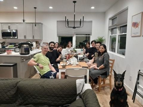 Hagan Lab members at a farewell dinner
