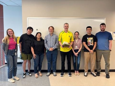 Hagan Lab members celebrating Thomas's birthday